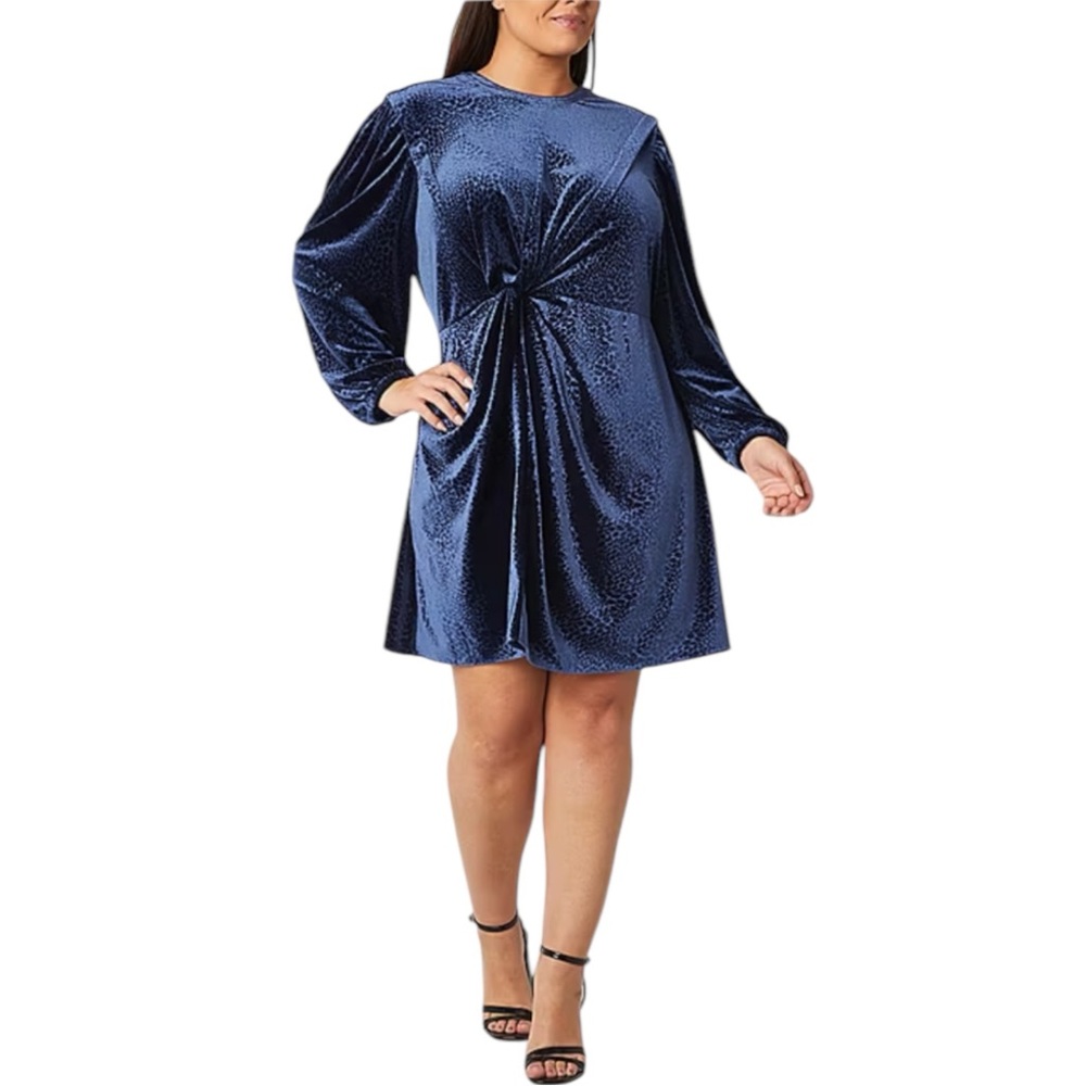 Blue Velvet Dress Long Sleeve NEW Ryegrass Women’s Size Small NWT